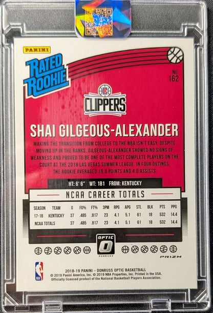 Shai Gilgeous-Alexander 2018 Donruss Optic Rated Rookie Blue Velocity