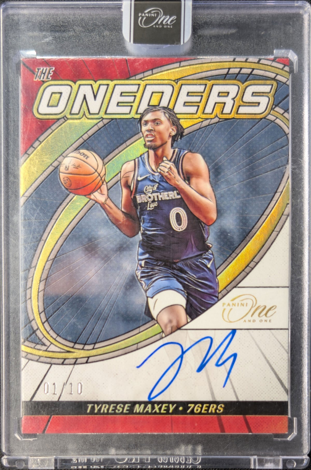 Tyrese Maxey 2023 One and One Oneders Gold Auto /10