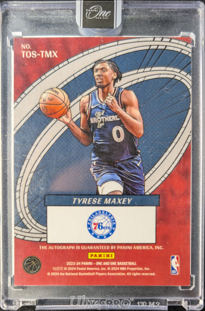 Tyrese Maxey 2023 One and One Oneders Gold Auto /10