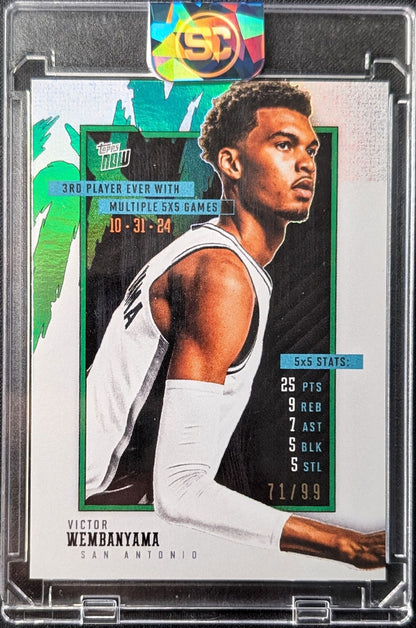 Victor Wembanyama 2024 Topps Now Multiple 5x5 Green /99