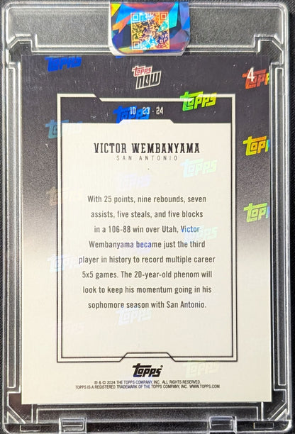 Victor Wembanyama 2024 Topps Now Multiple 5x5 Green /99